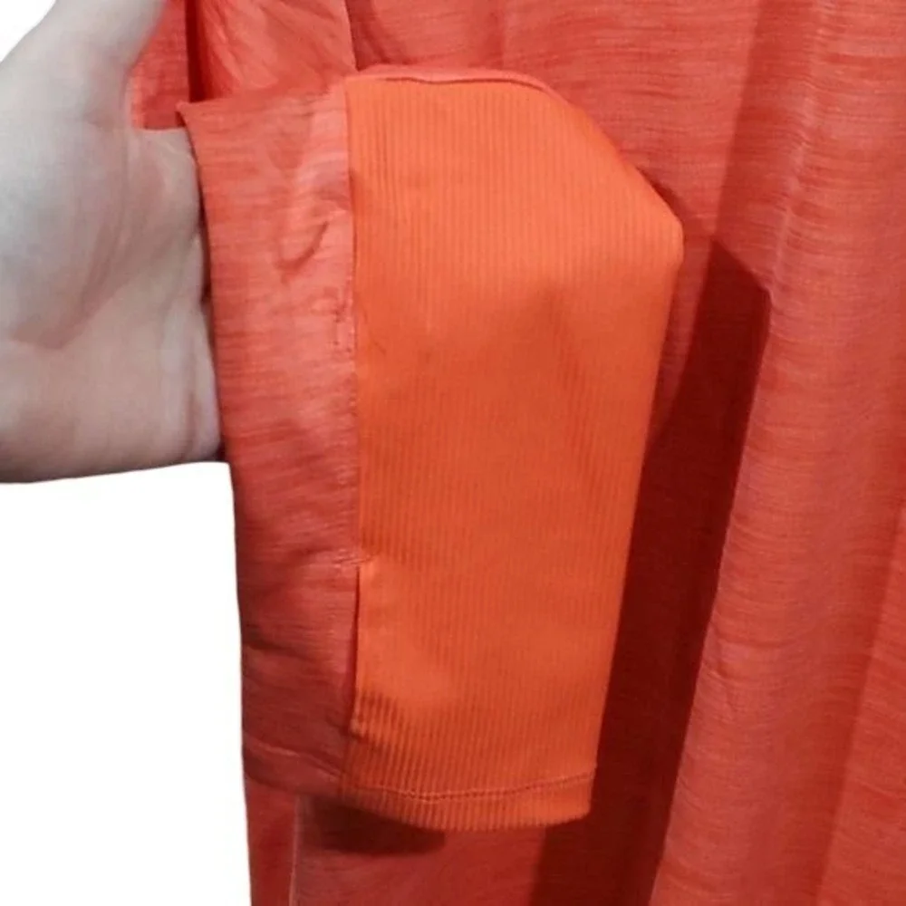 Nike Dri Fit‎ Long Sleeve Running Shirt Women Coral Orange Athletic Top